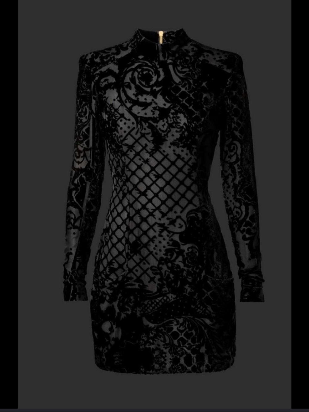 H&M x Balmain Silk and Velvet Black Dress Size 2